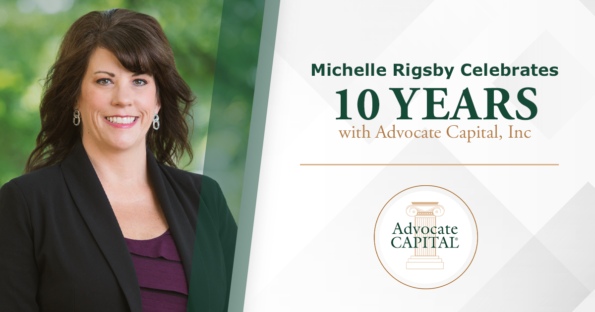 Michelle Rigsby Celebrates 10 Years with Advocate Capital, Inc ...