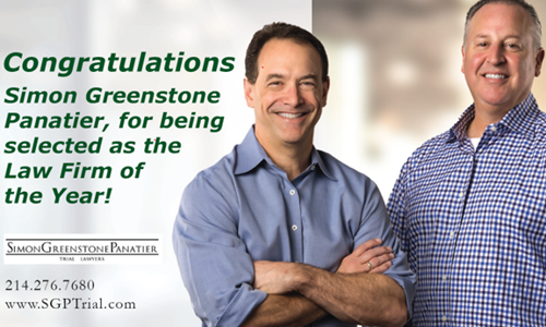 Simon Greenstone Panatier selected as Dallas’ Law Firm of the Year by Attorney at Law Magazine Simon Greenstone Panatier selected as Dallas’ Law Firm of the Year by Attorney at Law Magazine