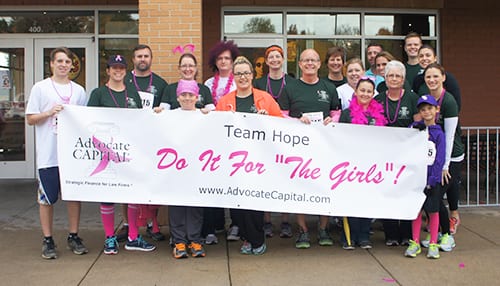 Advocate Capital, Inc.’s Team Hope Participates in Race for the Cure